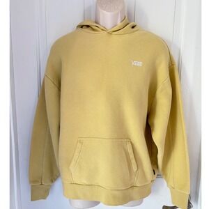 Vans ComfyCush Pullover Hoodie XS | Yellow Fleece Sweatshirt Small Logo